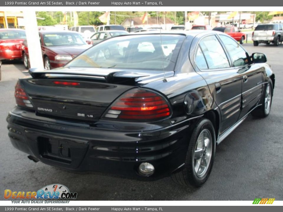 1999 Pontiac Grand Am SE Sedan Black / Dark Pewter Photo #12
