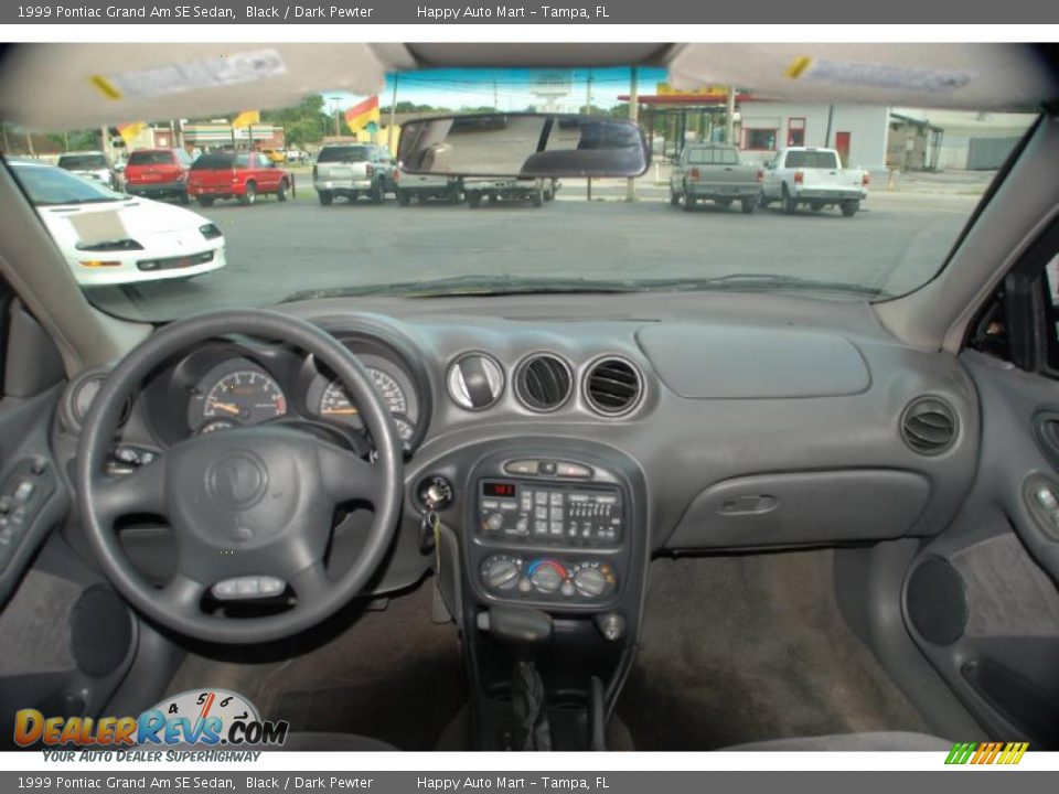 1999 Pontiac Grand Am SE Sedan Black / Dark Pewter Photo #13