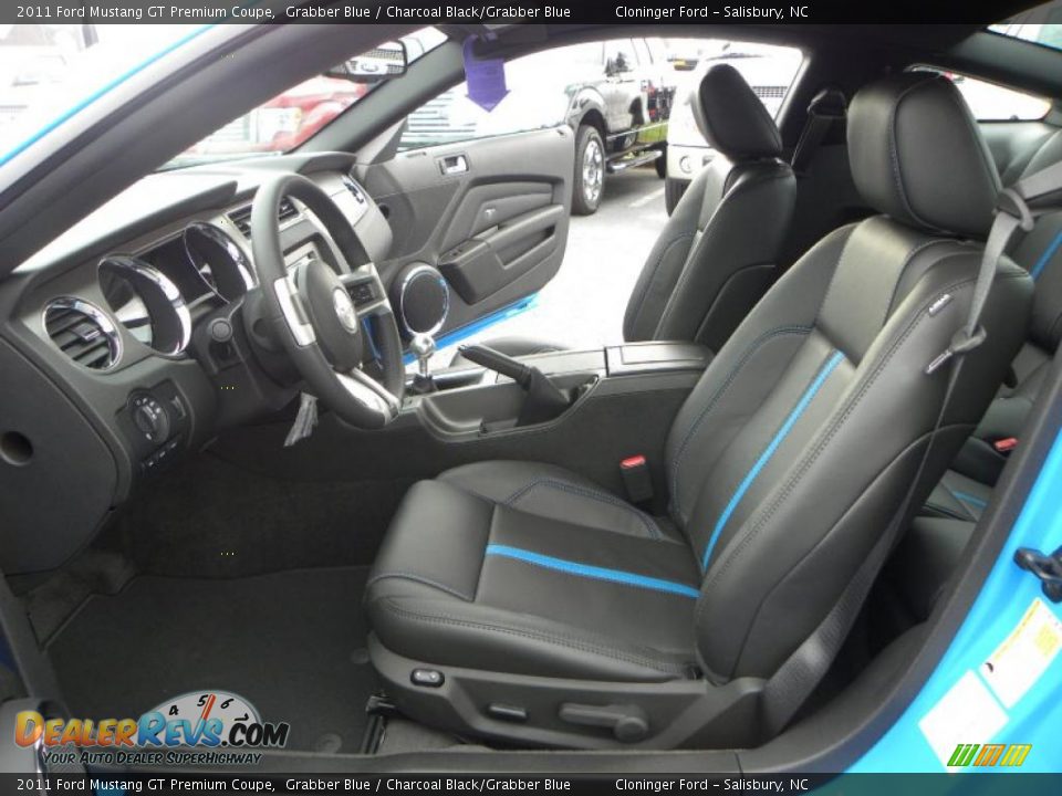 2011 Ford Mustang GT Premium Coupe Grabber Blue / Charcoal Black/Grabber Blue Photo #9
