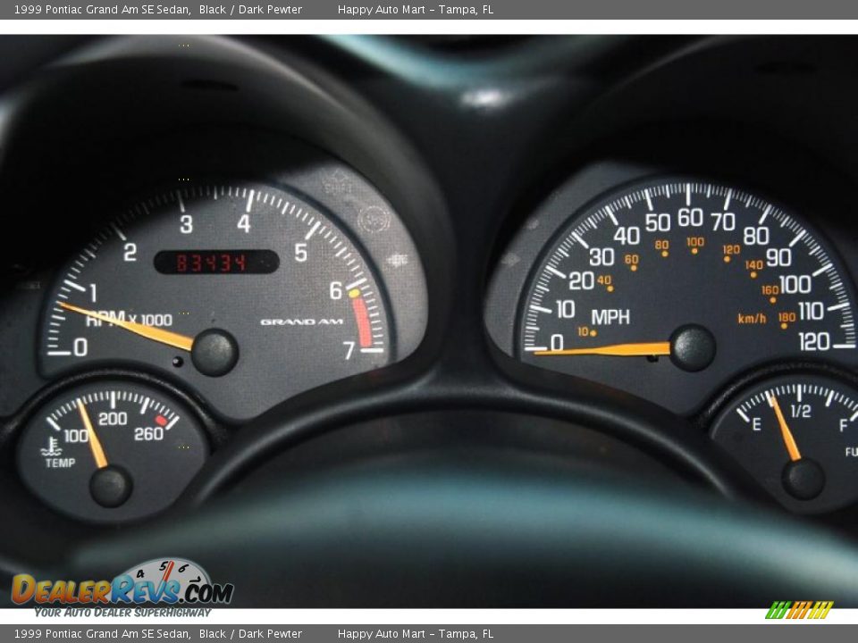 1999 Pontiac Grand Am SE Sedan Black / Dark Pewter Photo #17