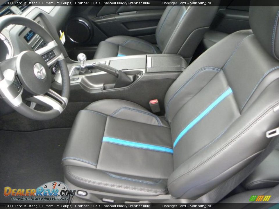 2011 Ford Mustang GT Premium Coupe Grabber Blue / Charcoal Black/Grabber Blue Photo #14