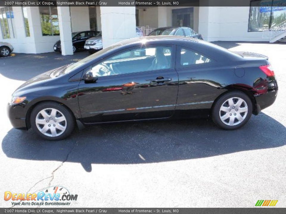 2007 Honda Civic LX Coupe Nighthawk Black Pearl / Gray Photo #1