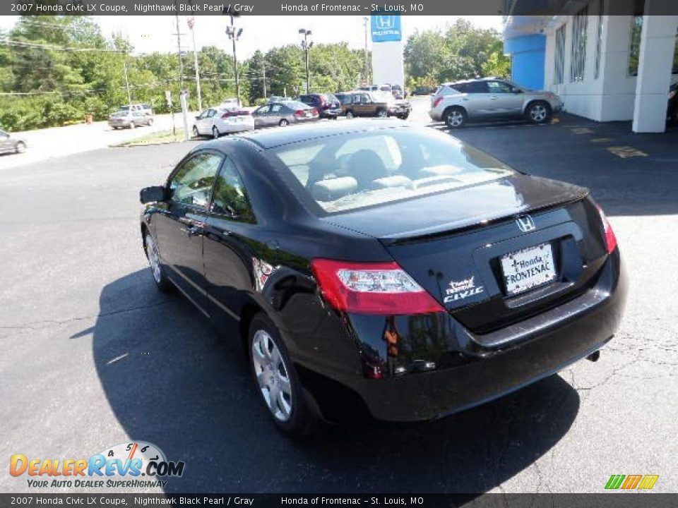 2007 Honda Civic LX Coupe Nighthawk Black Pearl / Gray Photo #2