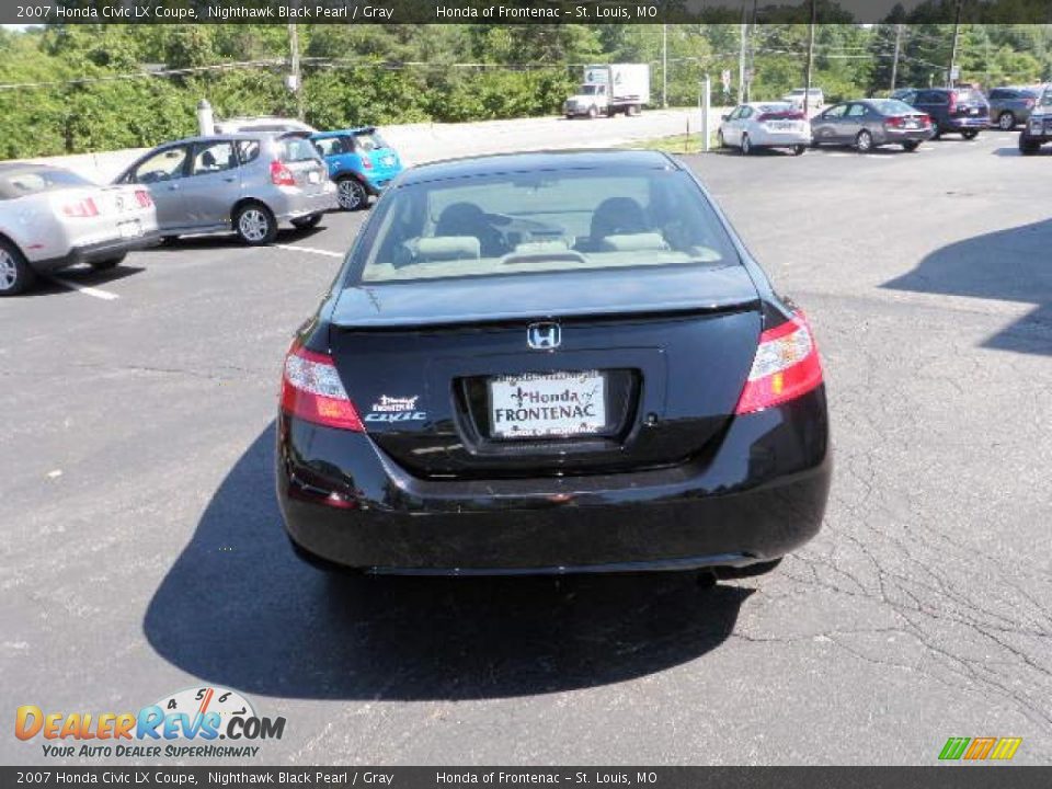 2007 Honda Civic LX Coupe Nighthawk Black Pearl / Gray Photo #3