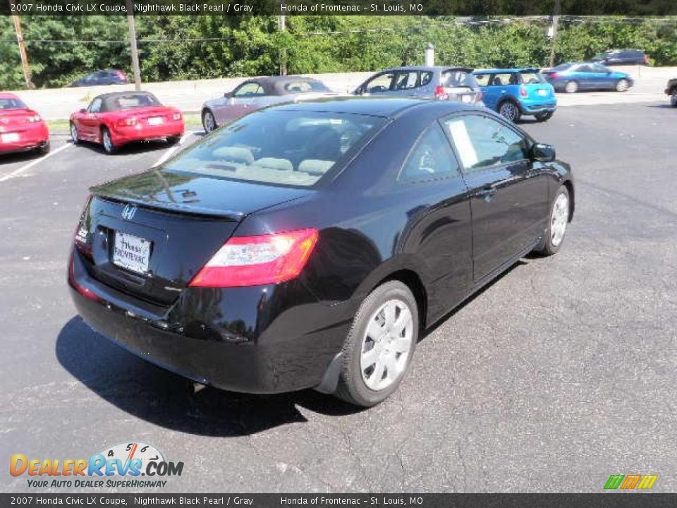 2007 Honda Civic LX Coupe Nighthawk Black Pearl / Gray Photo #4