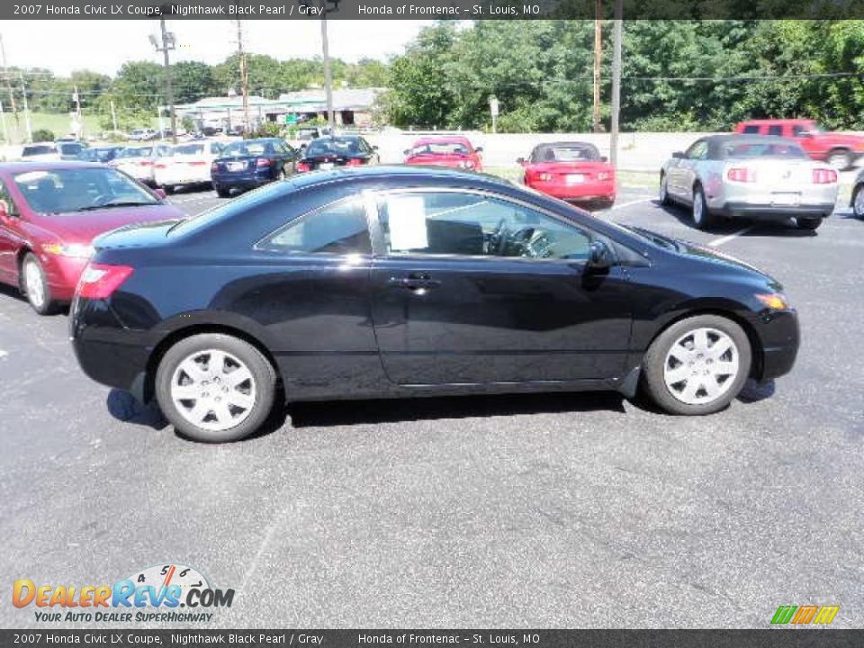 2007 Honda Civic LX Coupe Nighthawk Black Pearl / Gray Photo #5