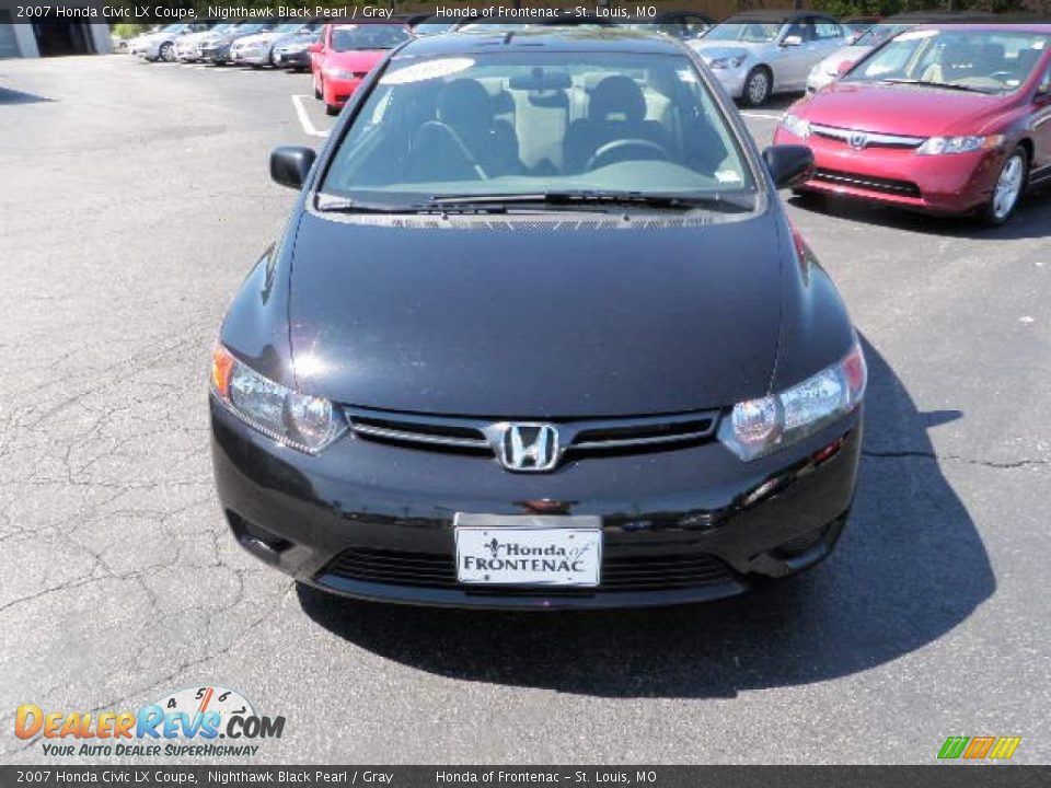 2007 Honda Civic LX Coupe Nighthawk Black Pearl / Gray Photo #7