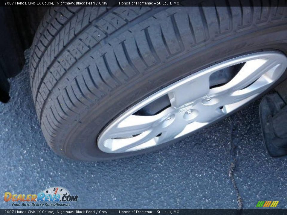 2007 Honda Civic LX Coupe Nighthawk Black Pearl / Gray Photo #9