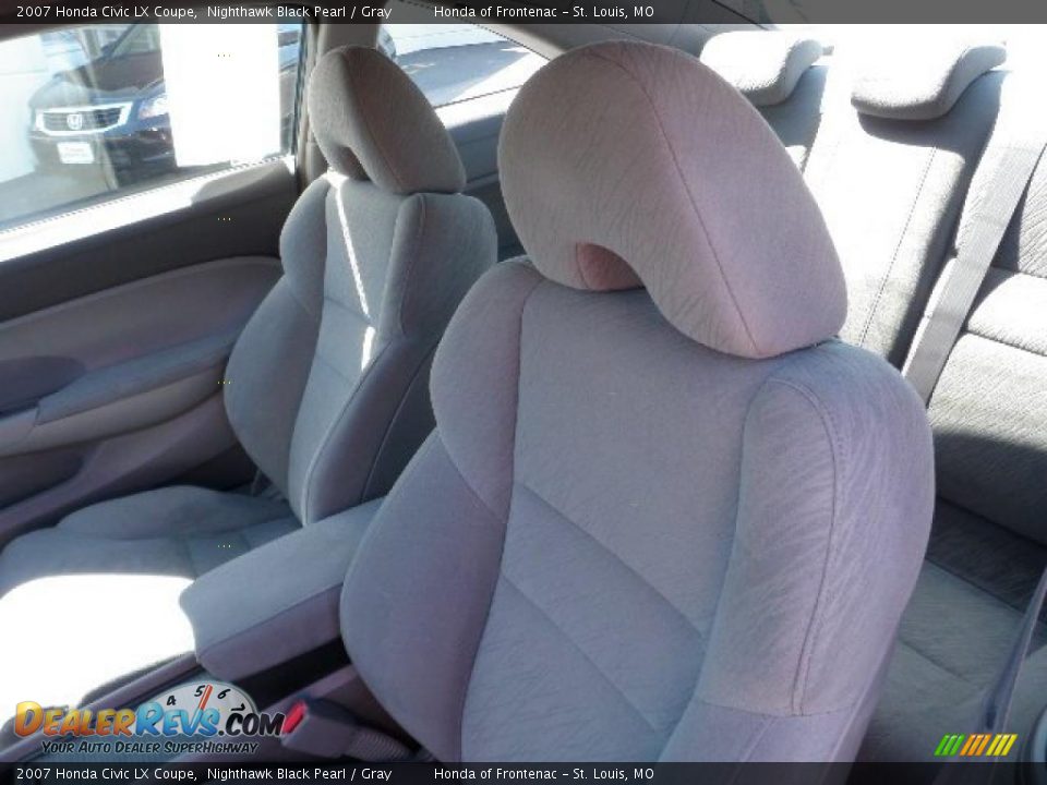 2007 Honda Civic LX Coupe Nighthawk Black Pearl / Gray Photo #10