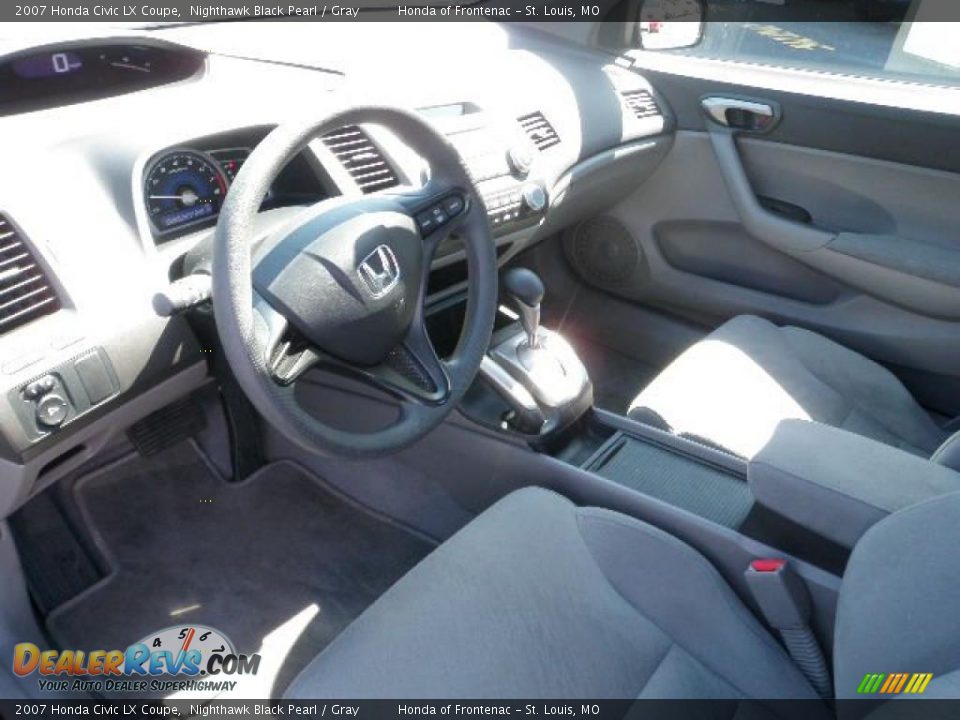 2007 Honda Civic LX Coupe Nighthawk Black Pearl / Gray Photo #11