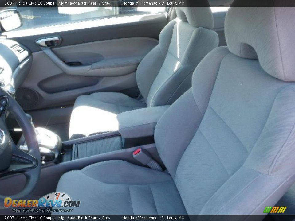 2007 Honda Civic LX Coupe Nighthawk Black Pearl / Gray Photo #12
