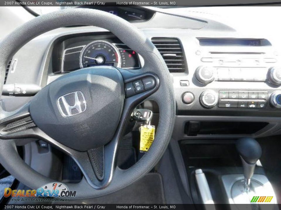 2007 Honda Civic LX Coupe Nighthawk Black Pearl / Gray Photo #14