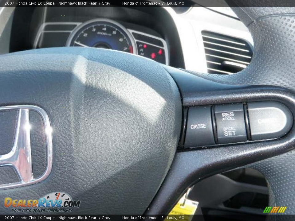 2007 Honda Civic LX Coupe Nighthawk Black Pearl / Gray Photo #18