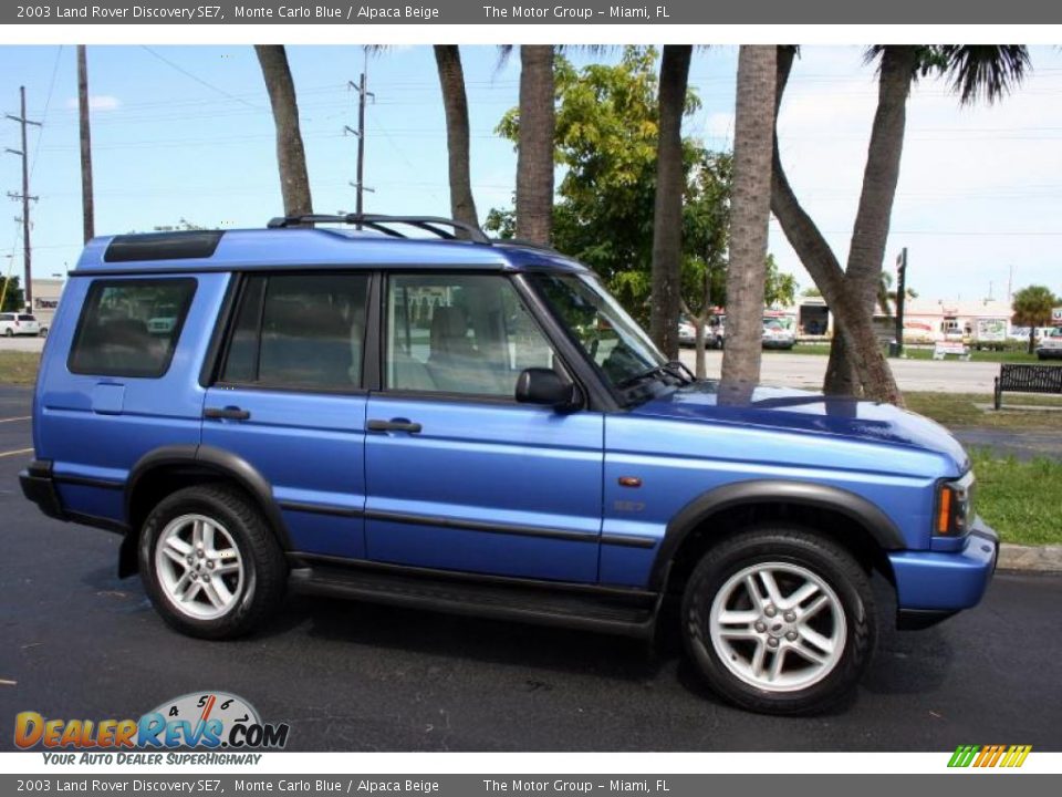 2003 Land Rover Discovery SE7 Monte Carlo Blue / Alpaca Beige Photo #11