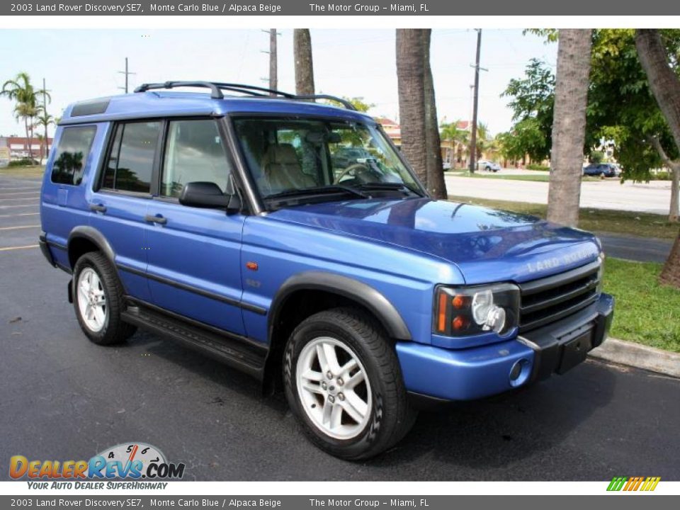 2003 Land Rover Discovery SE7 Monte Carlo Blue / Alpaca Beige Photo #12