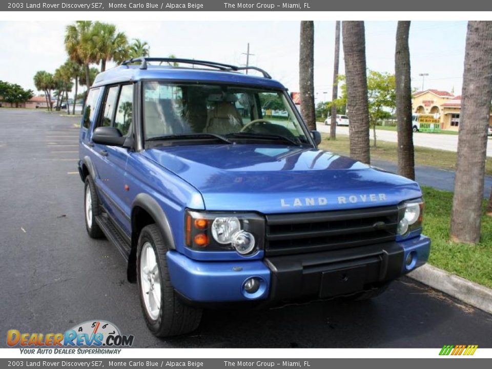 2003 Land Rover Discovery SE7 Monte Carlo Blue / Alpaca Beige Photo #13