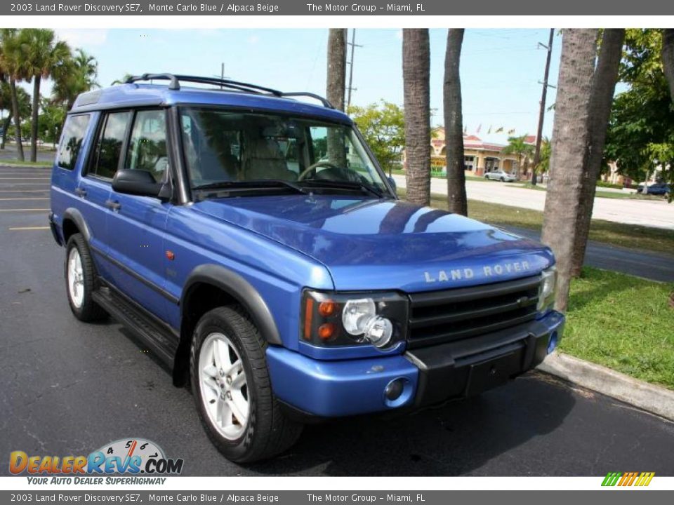 2003 Land Rover Discovery SE7 Monte Carlo Blue / Alpaca Beige Photo #15