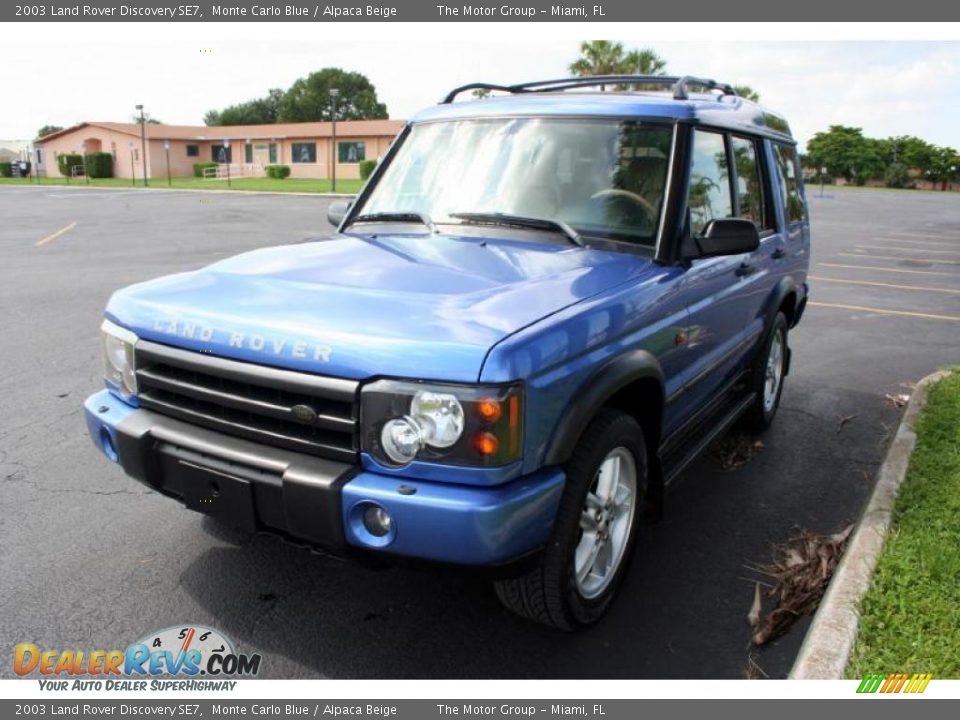 2003 Land Rover Discovery SE7 Monte Carlo Blue / Alpaca Beige Photo #16