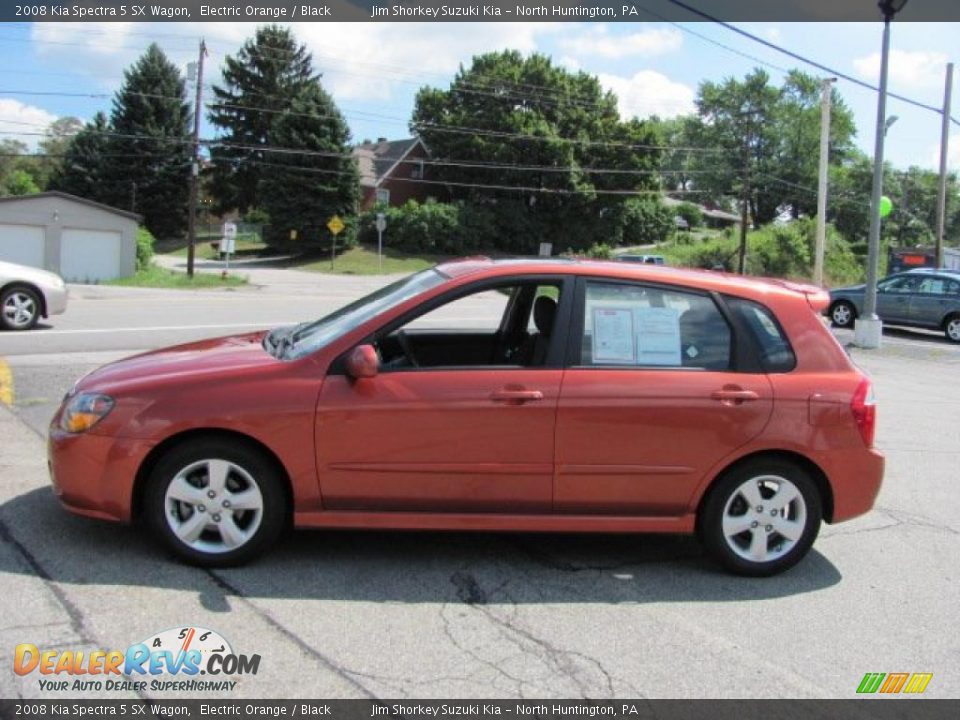 2008 Kia Spectra 5 SX Wagon Electric Orange / Black Photo #7