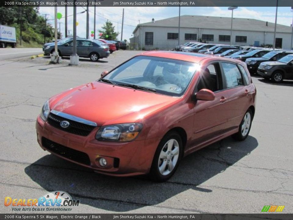 2008 Kia Spectra 5 SX Wagon Electric Orange / Black Photo #8