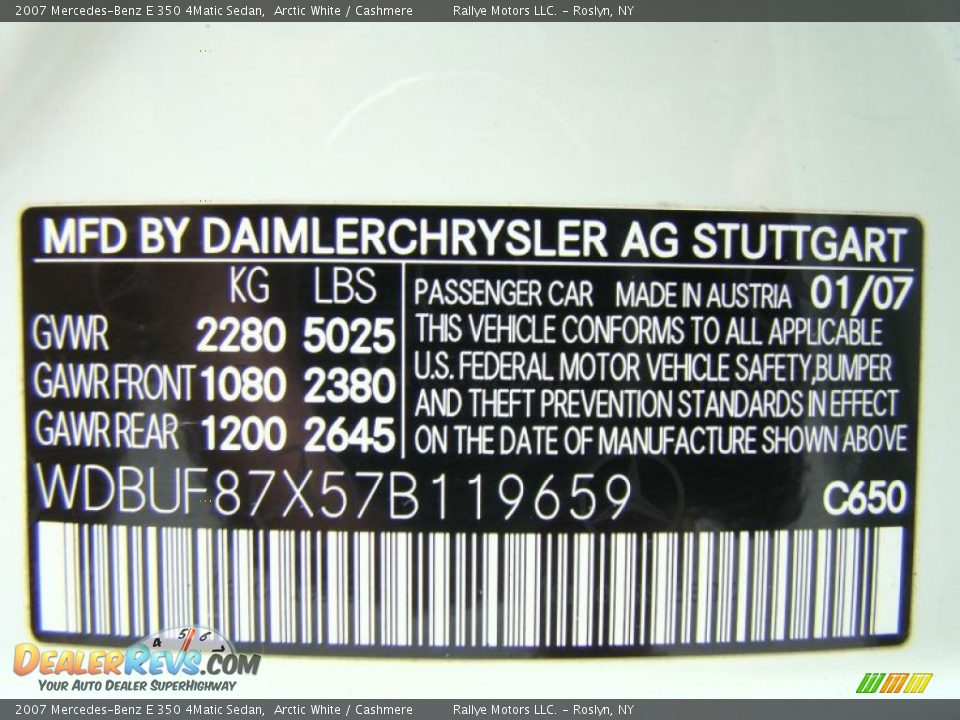 2007 Mercedes-Benz E 350 4Matic Sedan Arctic White / Cashmere Photo #15
