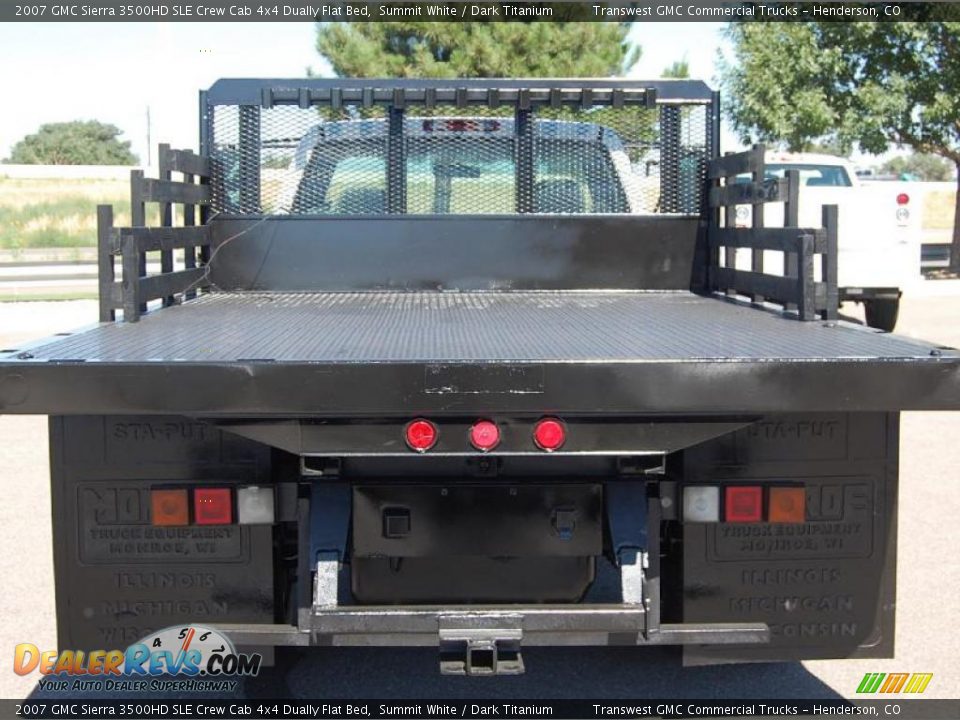 2007 GMC Sierra 3500HD SLE Crew Cab 4x4 Dually Flat Bed Summit White / Dark Titanium Photo #9