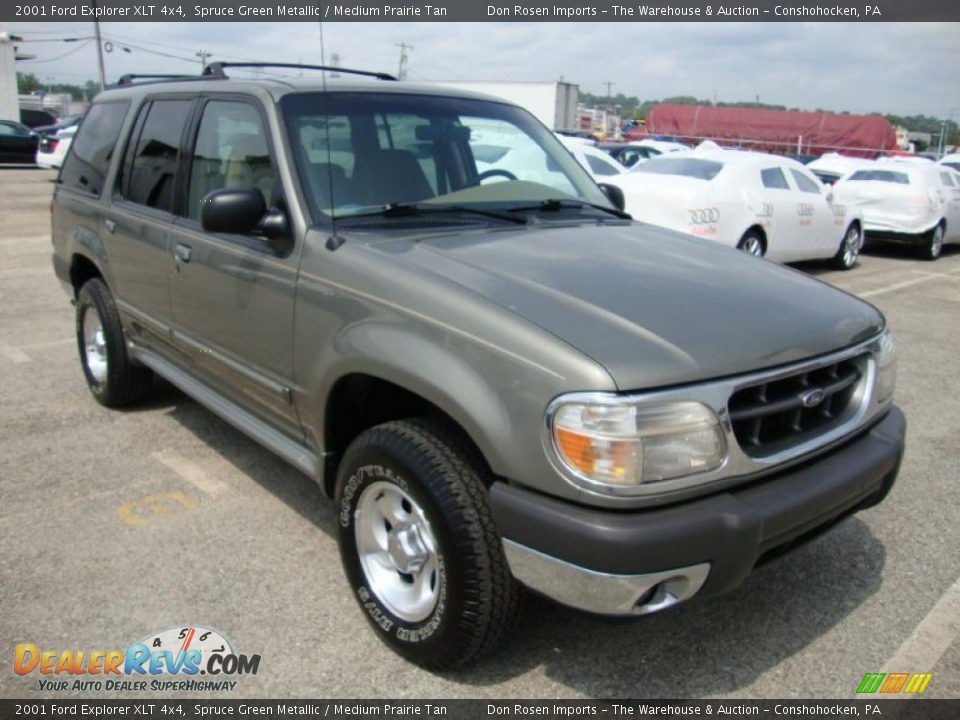 2001 Ford Explorer XLT 4x4 Spruce Green Metallic / Medium Prairie Tan Photo #4