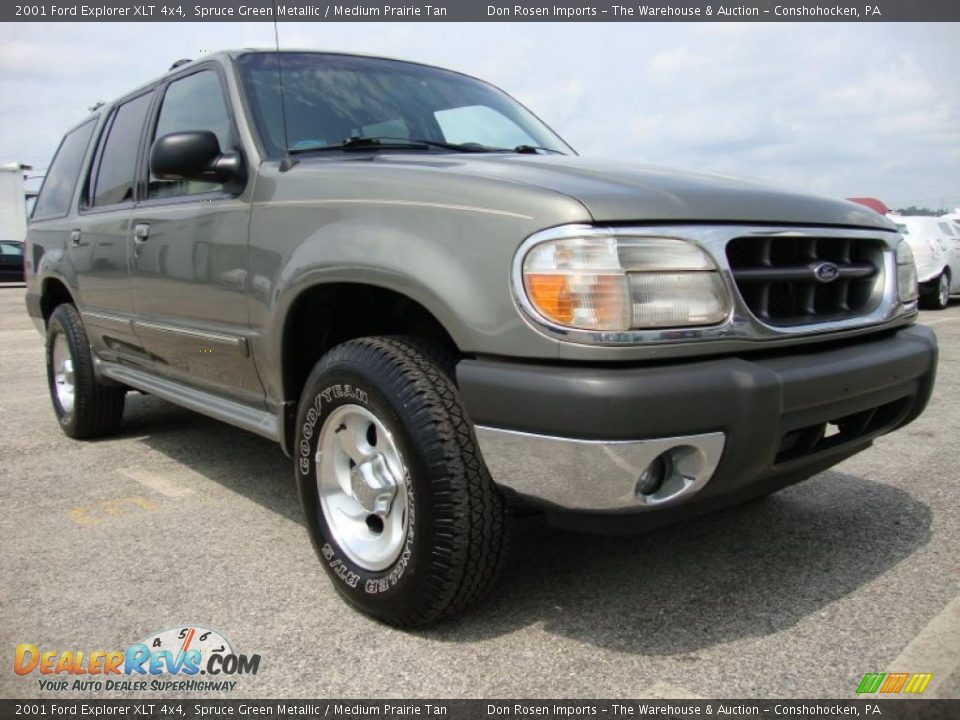 2001 Ford Explorer XLT 4x4 Spruce Green Metallic / Medium Prairie Tan Photo #5