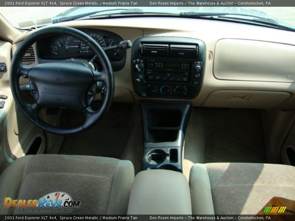 2001 Ford Explorer XLT 4x4 Spruce Green Metallic / Medium Prairie Tan Photo #26