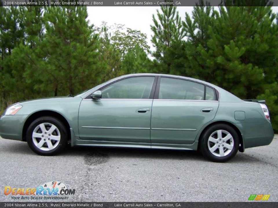 2004 Nissan Altima 2.5 S Mystic Emerald Metallic / Blond Photo #12