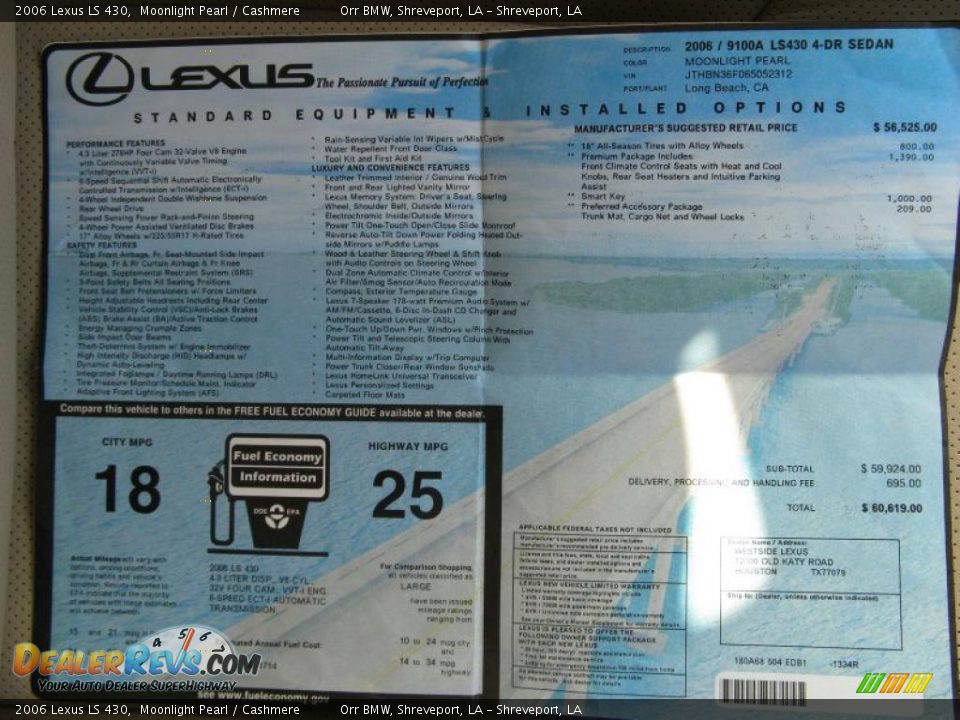 2006 Lexus LS 430 Moonlight Pearl / Cashmere Photo #32