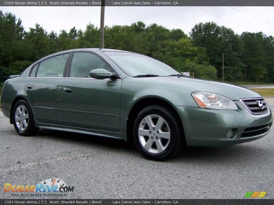 2004 Nissan Altima 2.5 S Mystic Emerald Metallic / Blond Photo #33