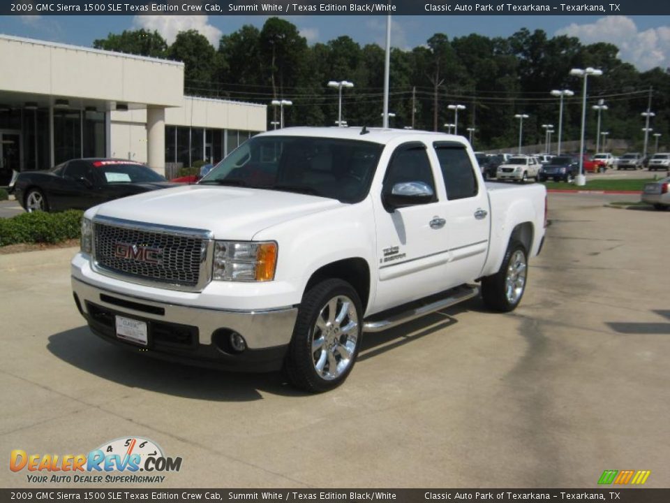 2009 GMC Sierra 1500 SLE Texas Edition Crew Cab Summit White / Texas Edition Black/White Photo #1