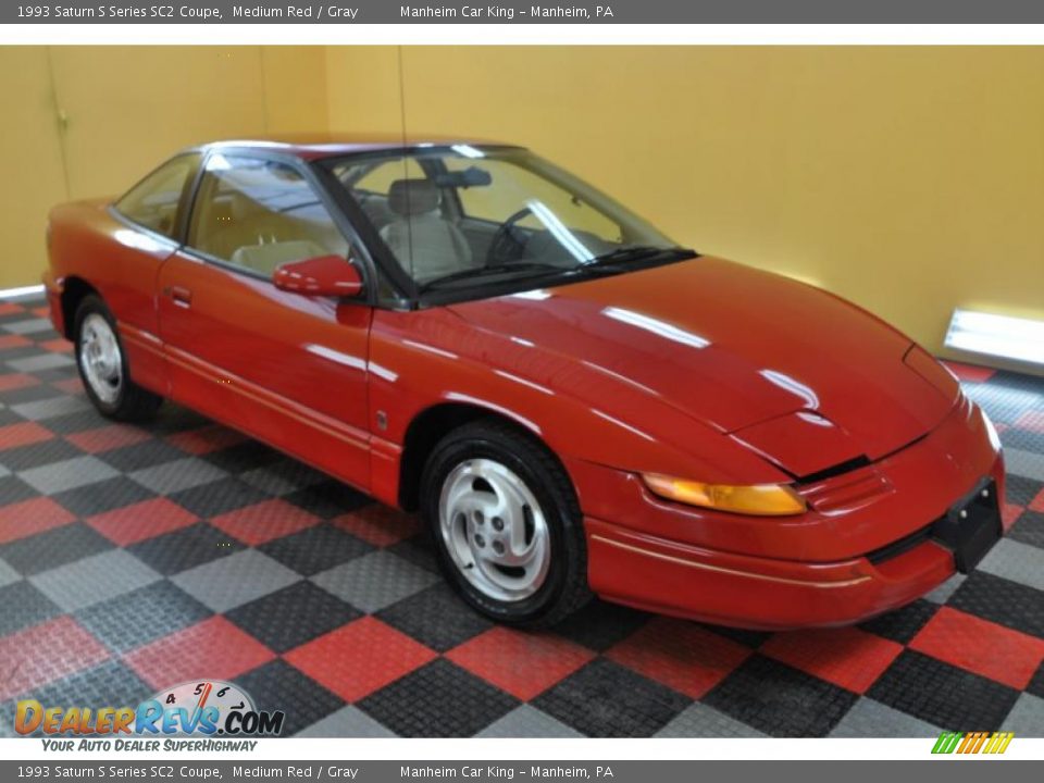 1993 Saturn S Series SC2 Coupe Medium Red / Gray Photo #1
