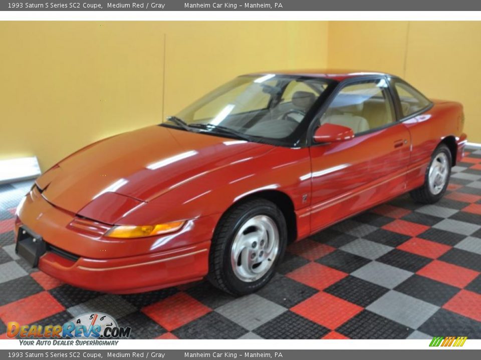 1993 Saturn S Series SC2 Coupe Medium Red / Gray Photo #3