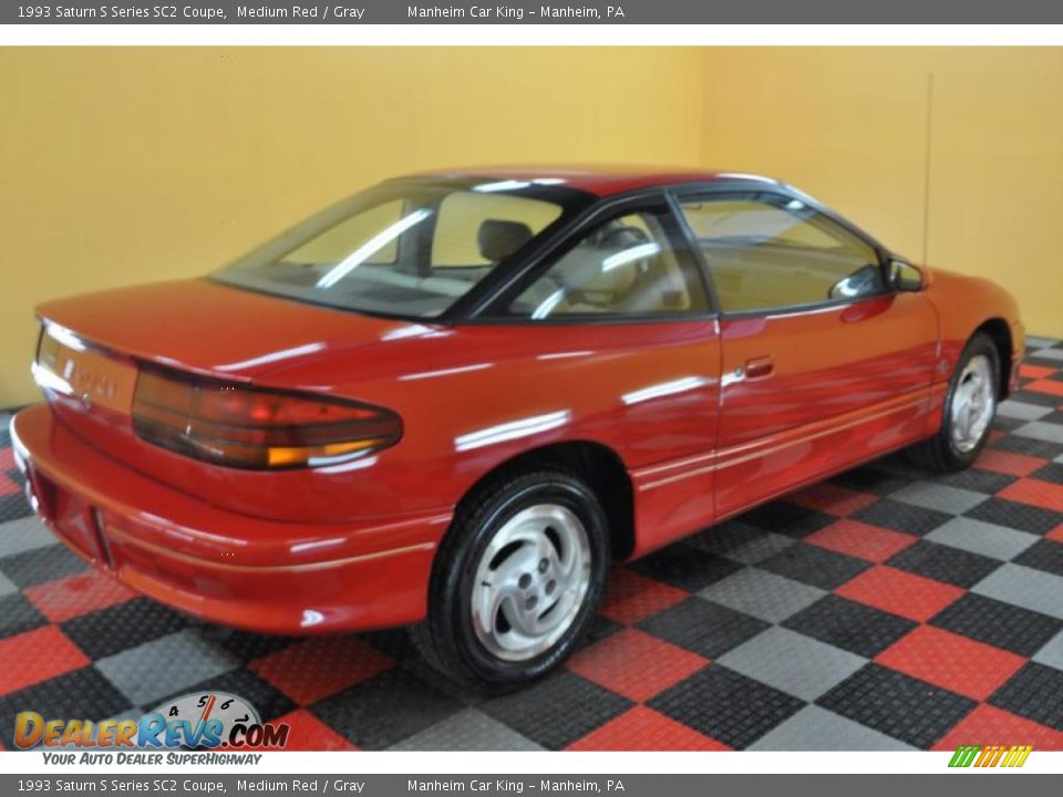 1993 Saturn S Series SC2 Coupe Medium Red / Gray Photo #6