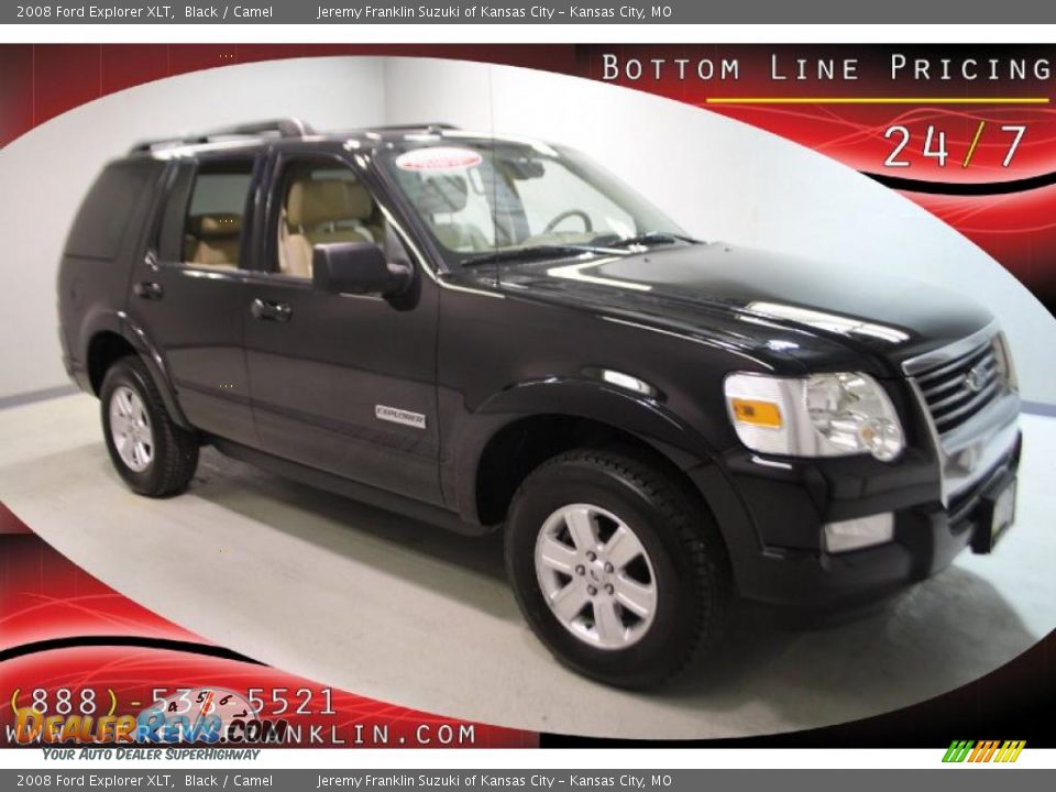 2008 Ford Explorer XLT Black / Camel Photo #1