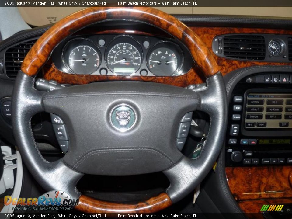 2006 Jaguar XJ Vanden Plas White Onyx / Charcoal/Red Photo #8