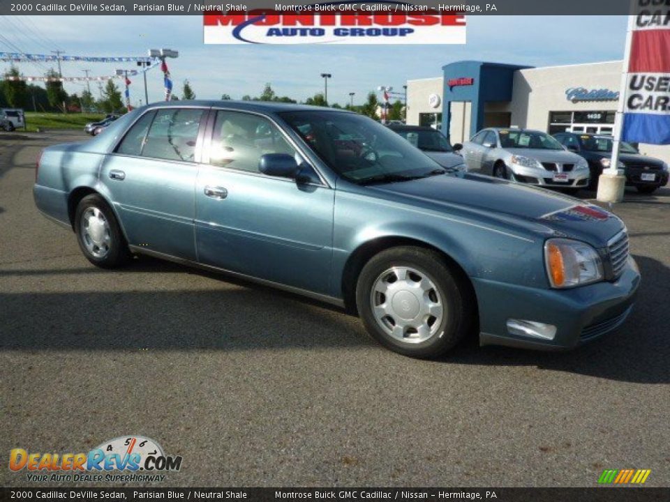 2000 Cadillac DeVille Sedan Parisian Blue / Neutral Shale Photo #2