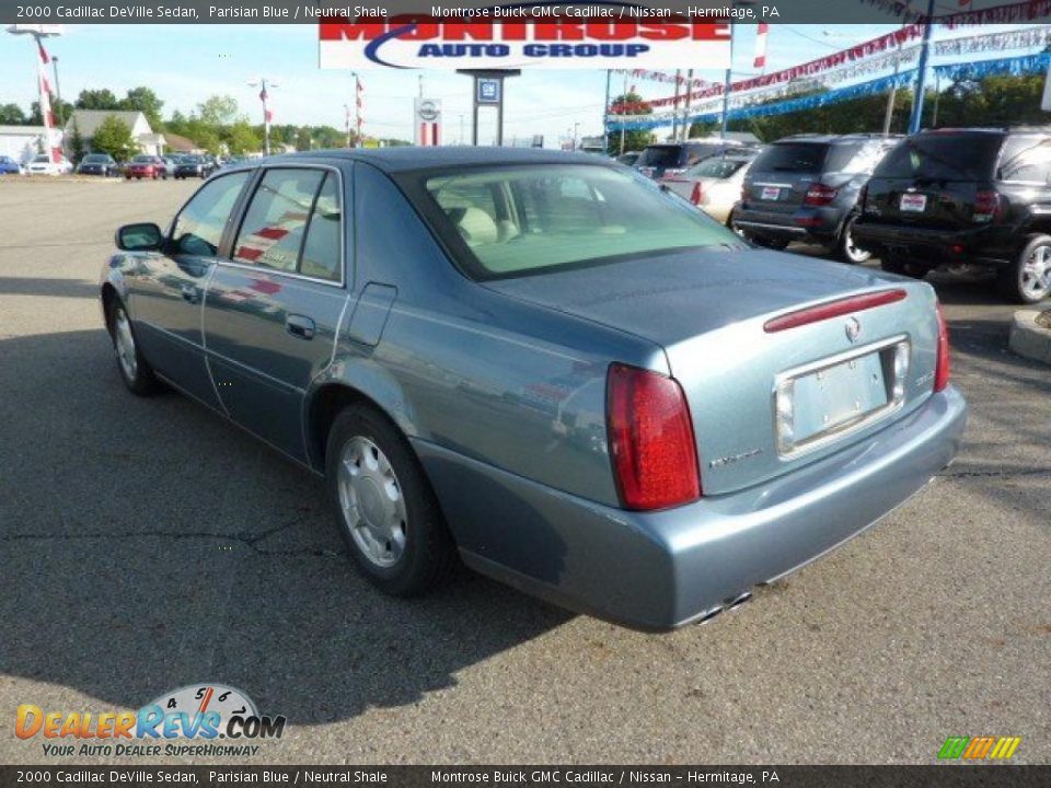 2000 Cadillac DeVille Sedan Parisian Blue / Neutral Shale Photo #8