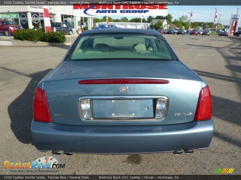 2000 Cadillac DeVille Sedan Parisian Blue / Neutral Shale Photo #9