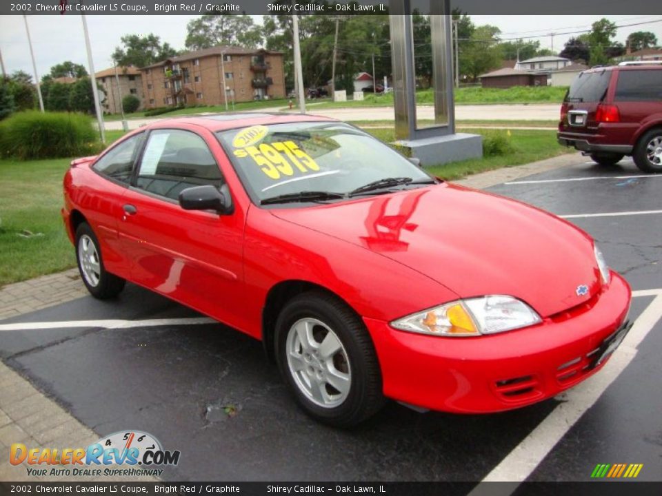 2002 Chevrolet Cavalier LS Coupe Bright Red / Graphite Photo #3