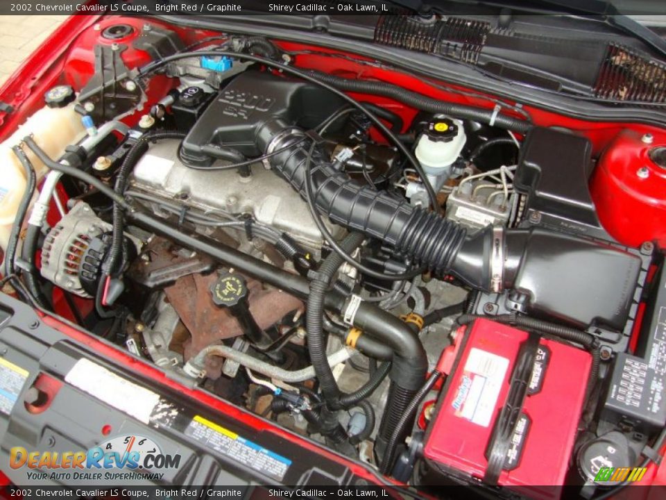 2002 Chevrolet Cavalier LS Coupe Bright Red / Graphite Photo #15