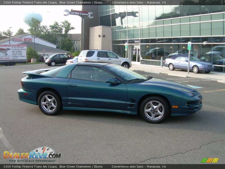 2000 Pontiac Firebird Trans Am Coupe Blue-Green Chameleon / Ebony Photo #1