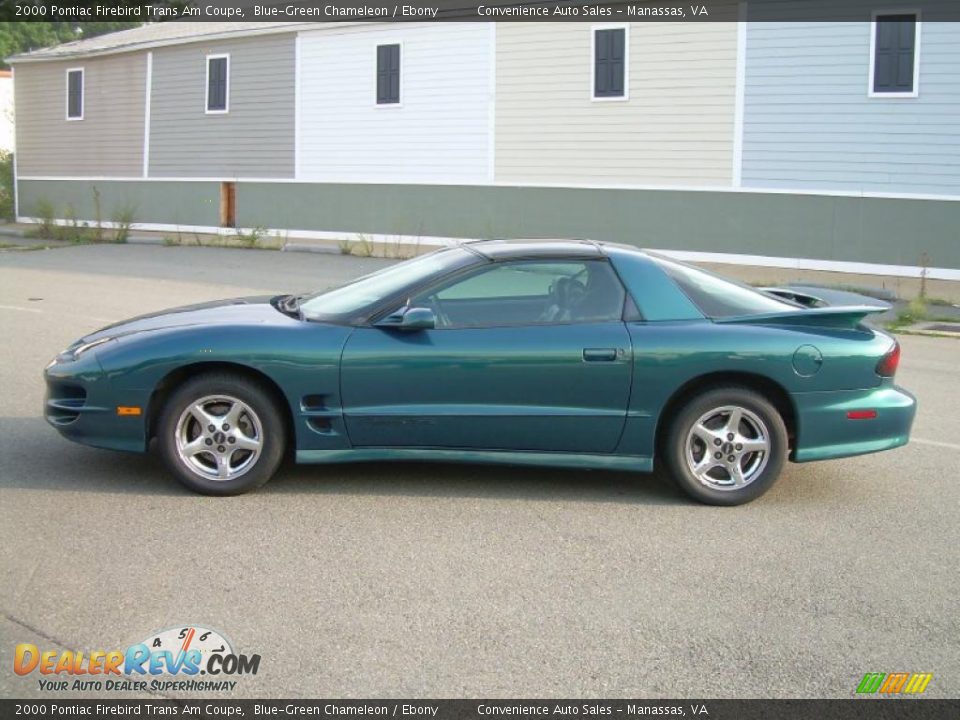 2000 Pontiac Firebird Trans Am Coupe Blue-Green Chameleon / Ebony Photo #5