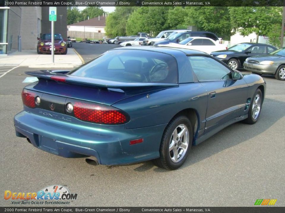 2000 Pontiac Firebird Trans Am Coupe Blue-Green Chameleon / Ebony Photo #8