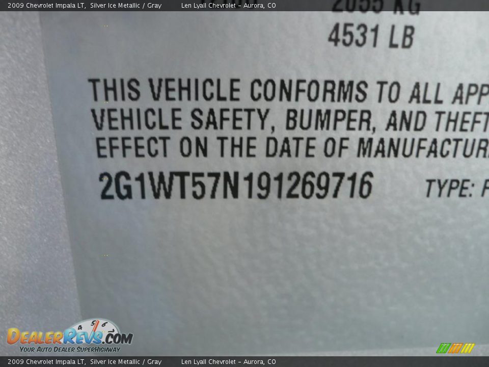 2009 Chevrolet Impala LT Silver Ice Metallic / Gray Photo #26