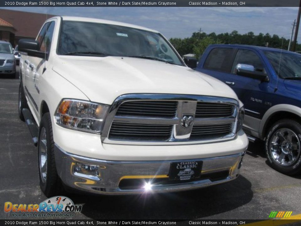 2010 Dodge Ram 1500 Big Horn Quad Cab 4x4 Stone White / Dark Slate/Medium Graystone Photo #2