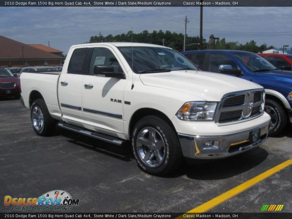 2010 Dodge Ram 1500 Big Horn Quad Cab 4x4 Stone White / Dark Slate/Medium Graystone Photo #3