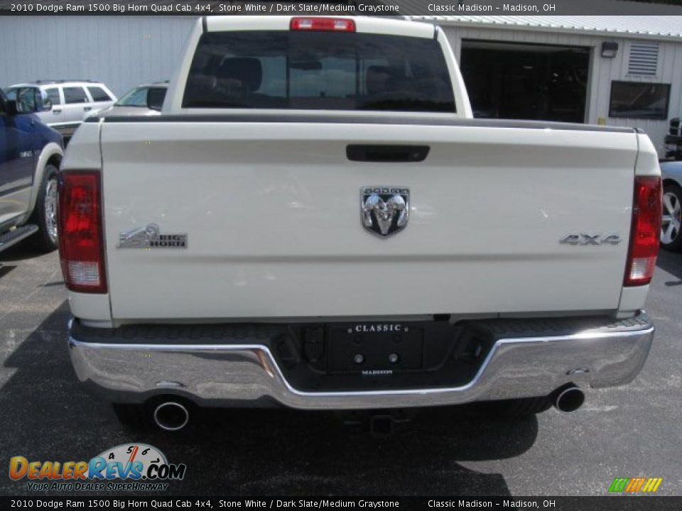 2010 Dodge Ram 1500 Big Horn Quad Cab 4x4 Stone White / Dark Slate/Medium Graystone Photo #4